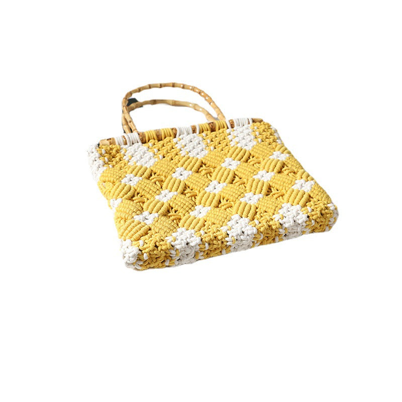 Stylish, Braided Handbag with Unique Checkered Pattern Stornfield