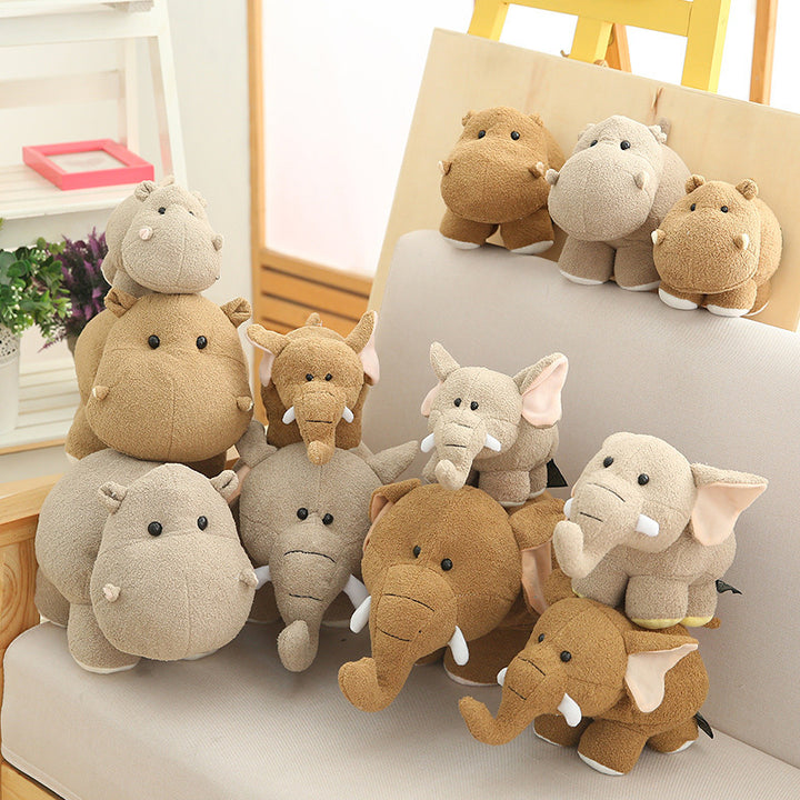 Plush Hippo Cuddle Pillow with Weighted Core and Ultra-Soft Microfleece Cover Stornfield