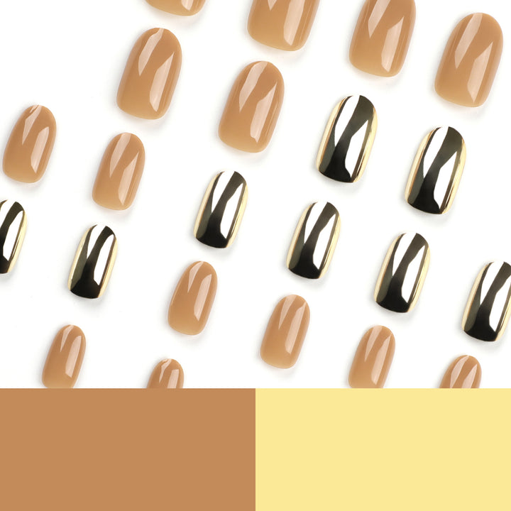 Luxurious artificial nails with metallic shiny accent Stornfield