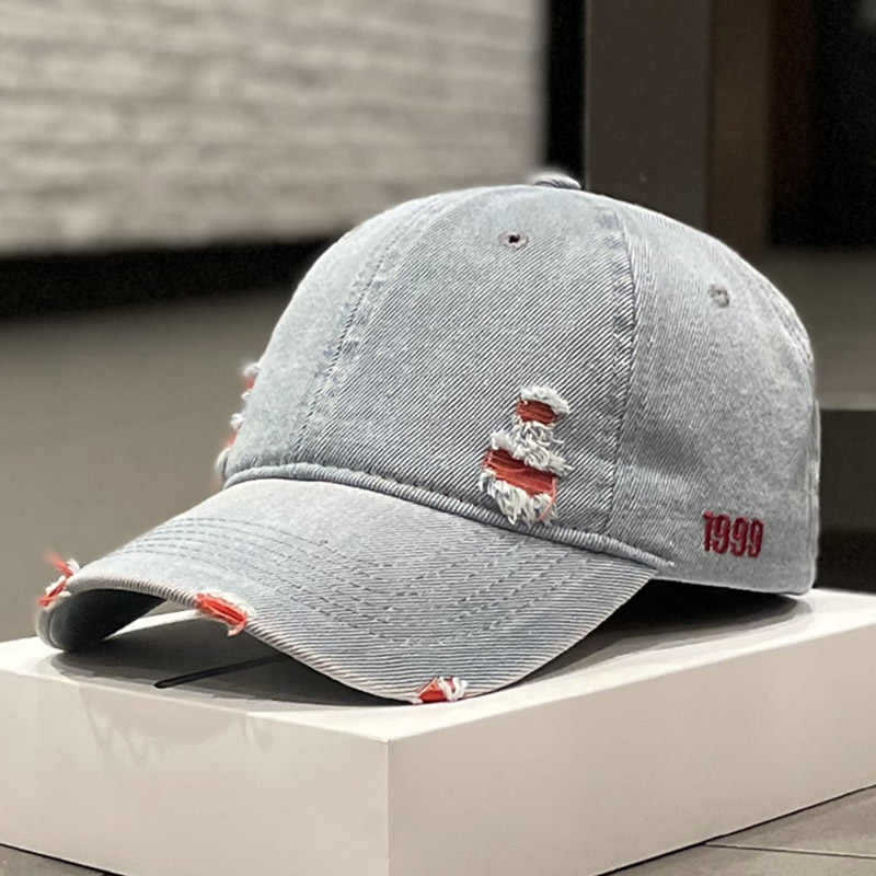 Unisex Distressed Denim Baseball Cap Stornfield