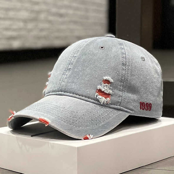 Unisex Distressed Denim Baseball Cap Stornfield