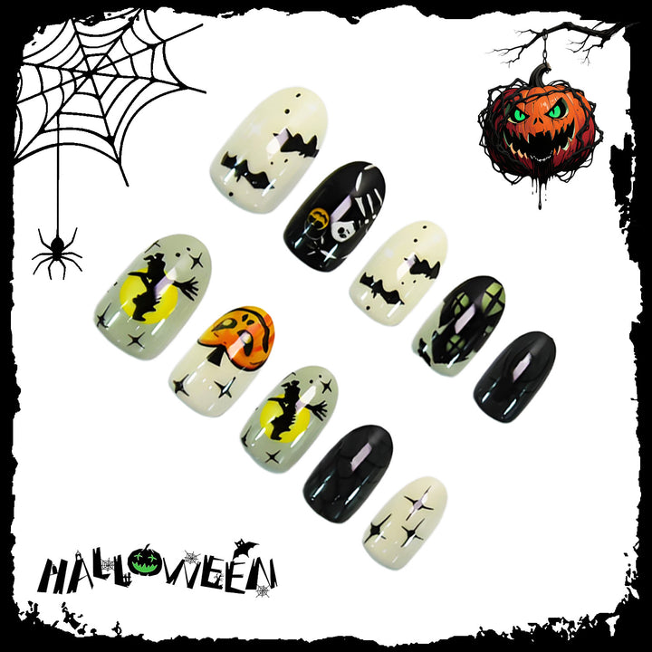 Halloween Artificial Nail Set with Creative Spooky Designs and Halloween Decorations Stornfield