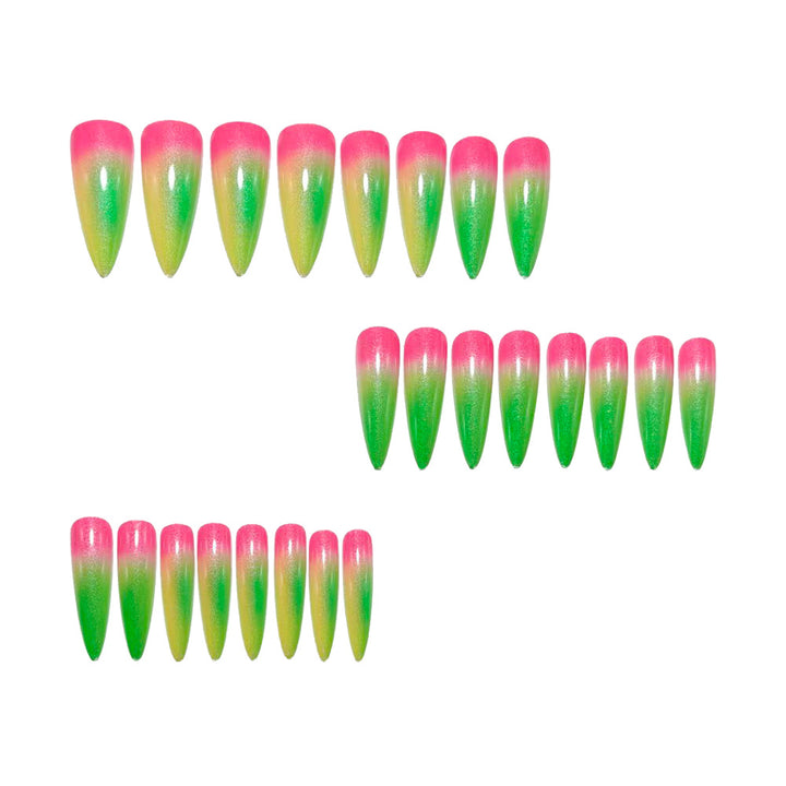 Trendy artificial nails with sparkling ombre color Stornfield
