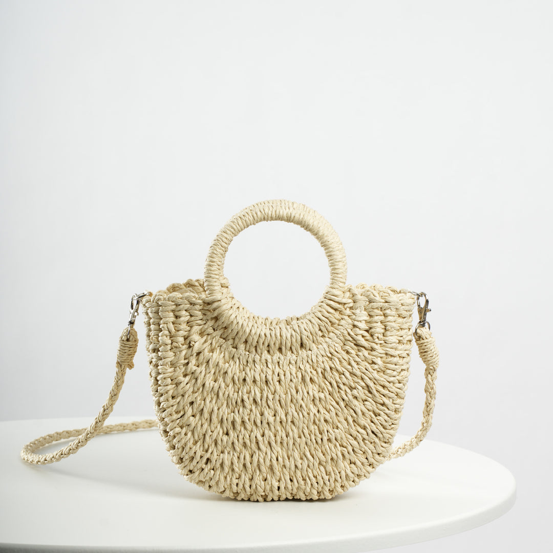 Handmade Basthandbag with Round Handles Stornfield