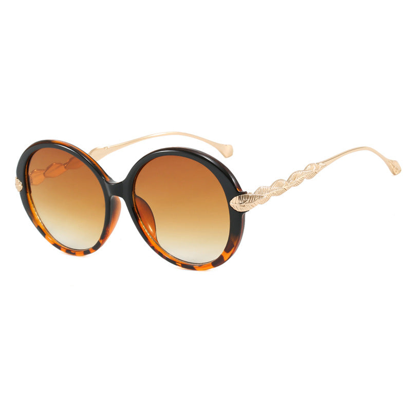 Ladies large round sunglasses with decorative metal accents Stornfield