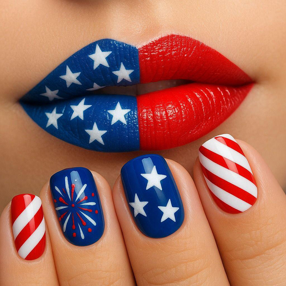 Artificial Nails in the Patriotic Design Stornfield