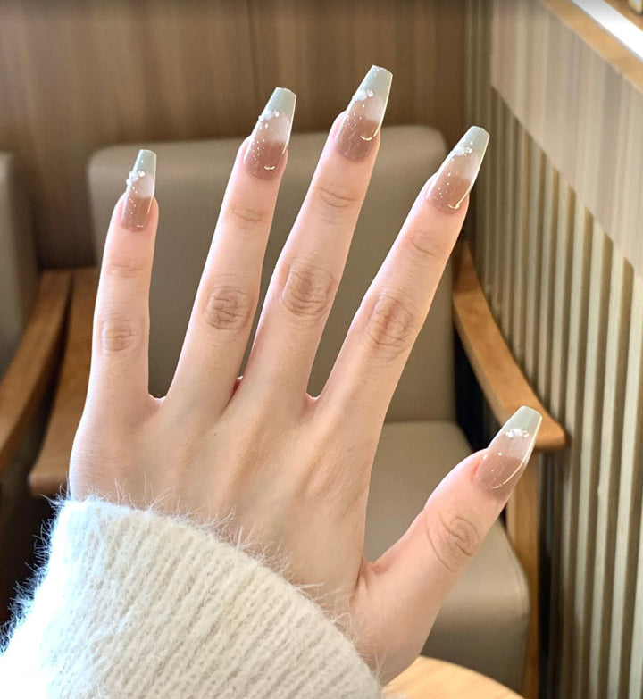 Decorative Press-On Nail Art Set with Cute Bow Accents Stornfield