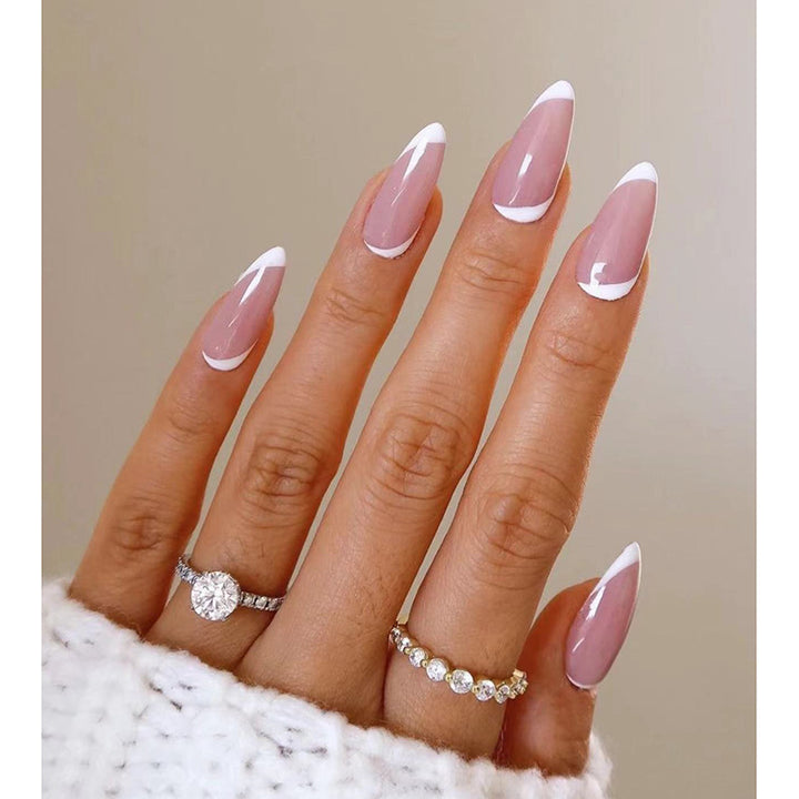 Elegant Stiletto Press-On Nails with French Tip Design Stornfield