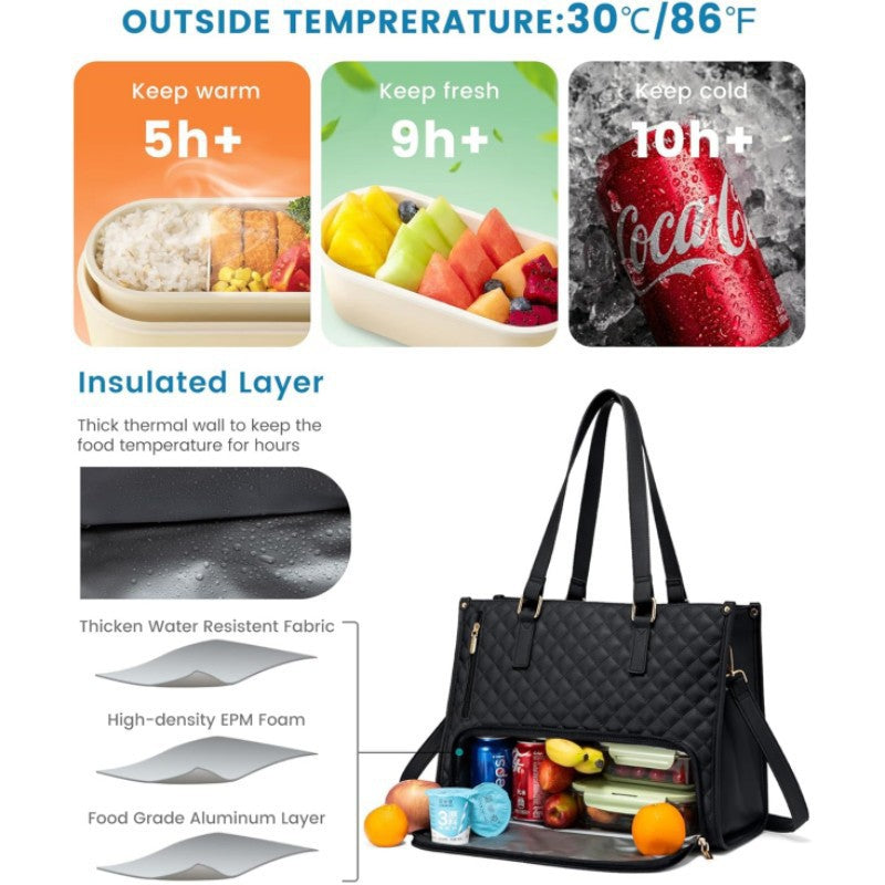 Quilted Multi-Functional Insulated Lunch Tote Stornfield