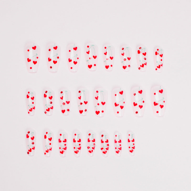 Artificial nail art with romantic heart design Stornfield