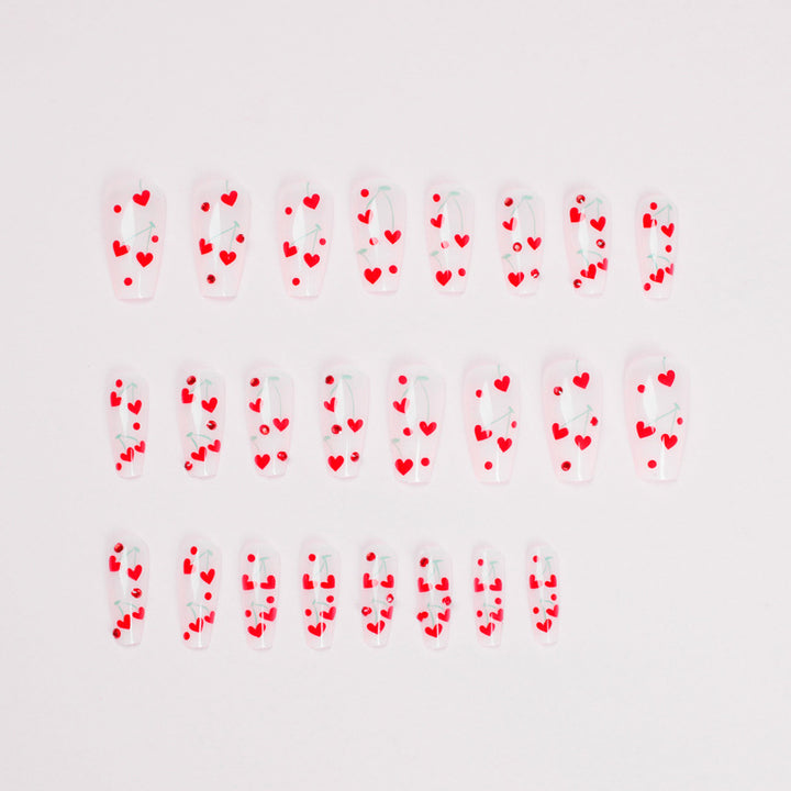 Artificial nail art with romantic heart design Stornfield