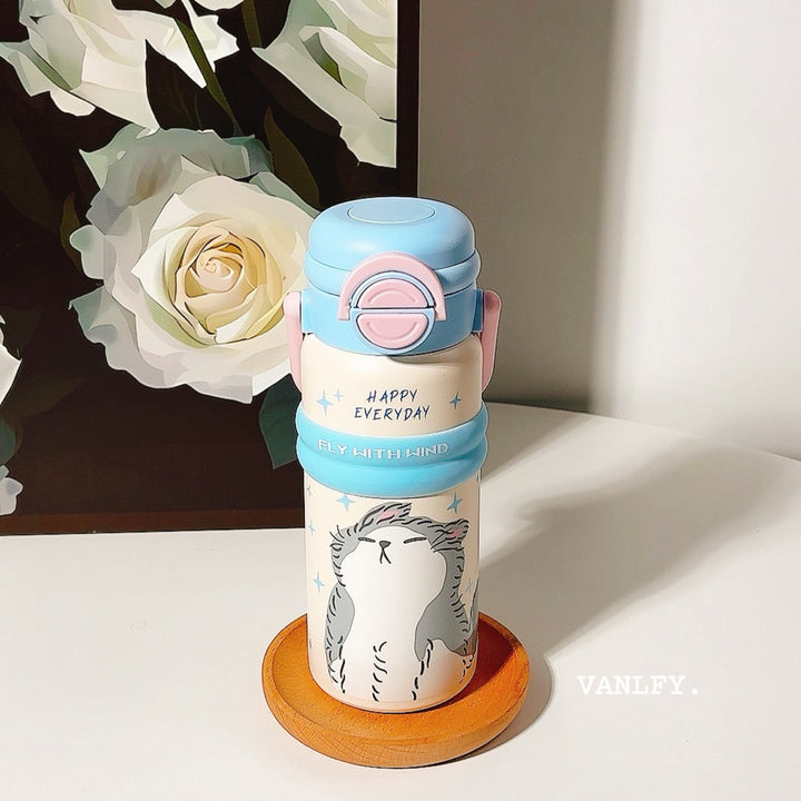 Women’s Insulated Water Bottle with Convenient Flip Cap and Cute Animal Design Stornfield