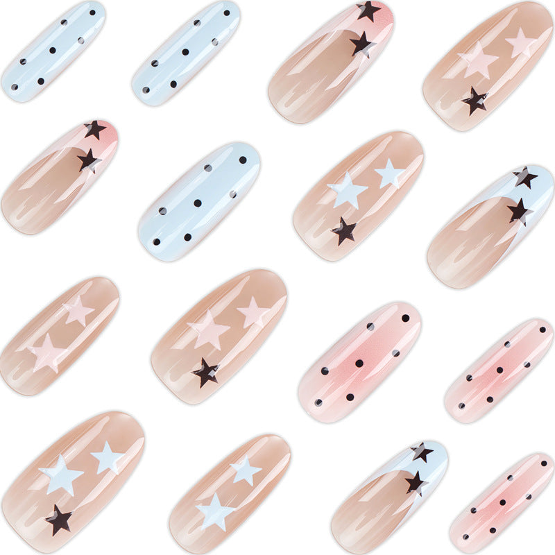 Decorative Star and Dot Press-On Nails Stornfield