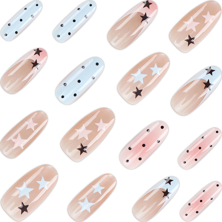 Decorative Star and Dot Press-On Nails Stornfield