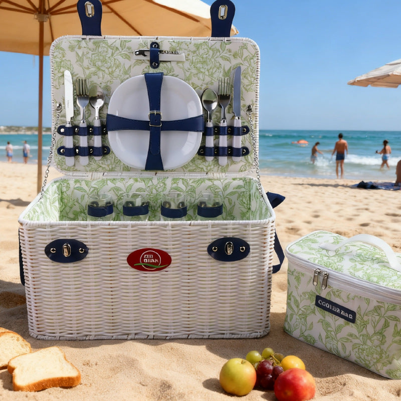 Ladies picnic basket with integrated dish set and cooling compartment Stornfield