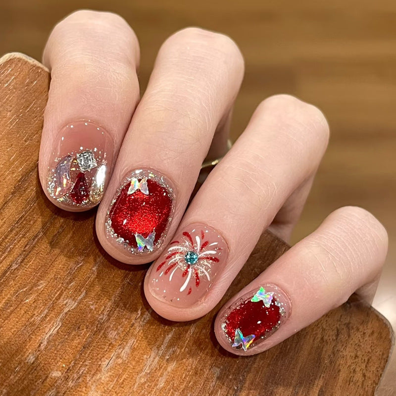Nail set with sparkly glitter and creative design accents Stornfield