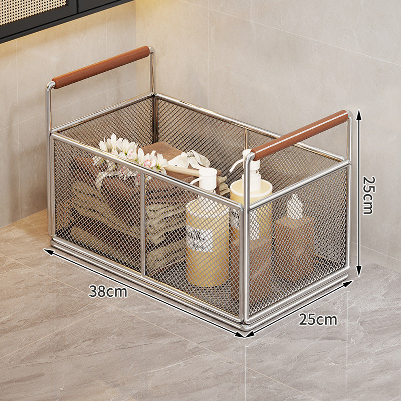 Rolling Ventilated Laundry Storage Cart with Handles