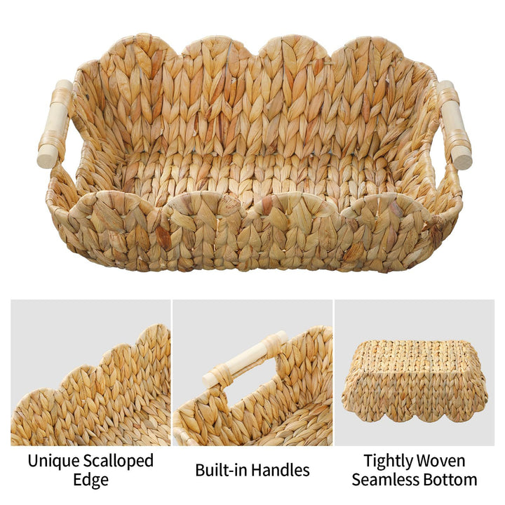 Decorative Scalloped Woven Storage Tray Stornfield