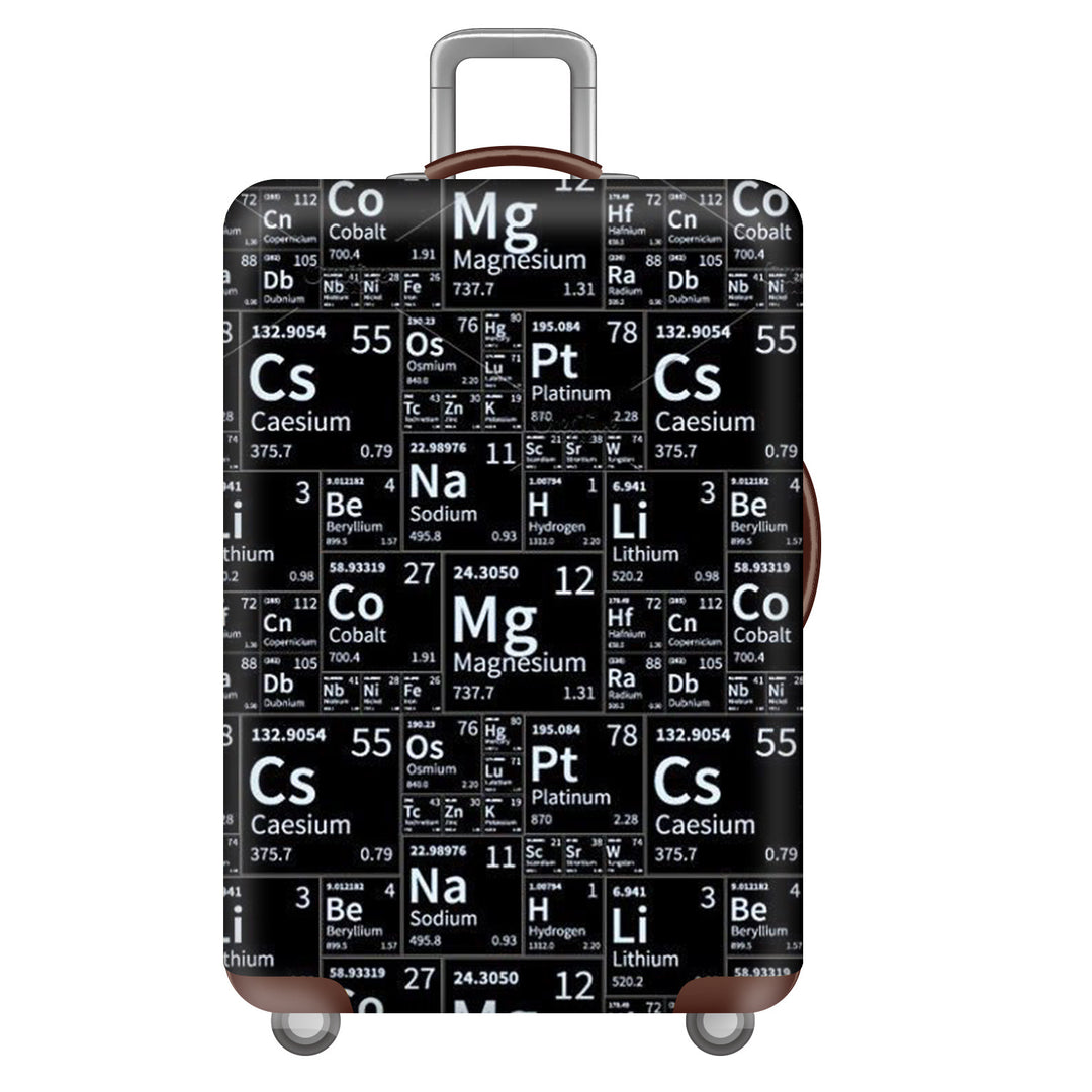 Unisex large hard shell suitcase with sturdy trolley handle and elastic motif protective cover superhero design Stornfield