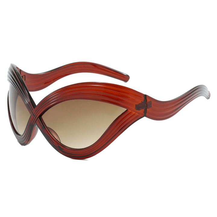 Women trendy designer sunglasses with curved frame Stornfield