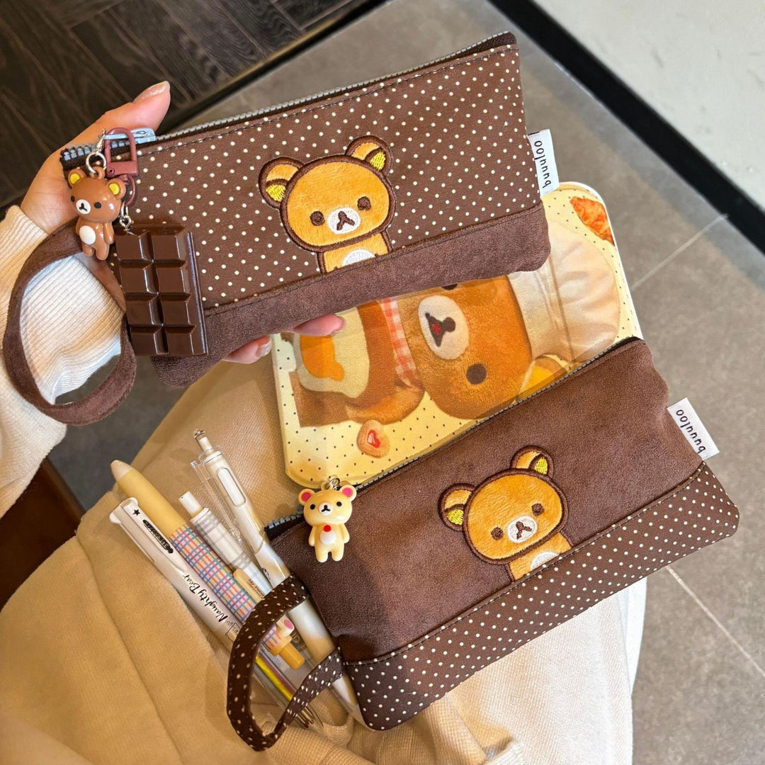 Cute Plush Animal-Themed Zippered Pencil Case