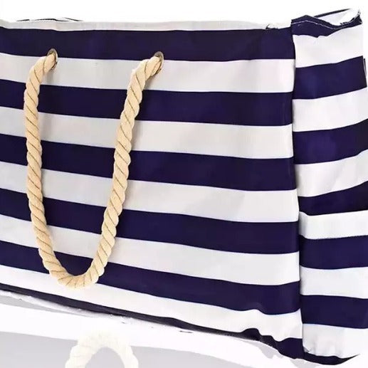 Large beach bag with nautical stripe pattern Stornfield