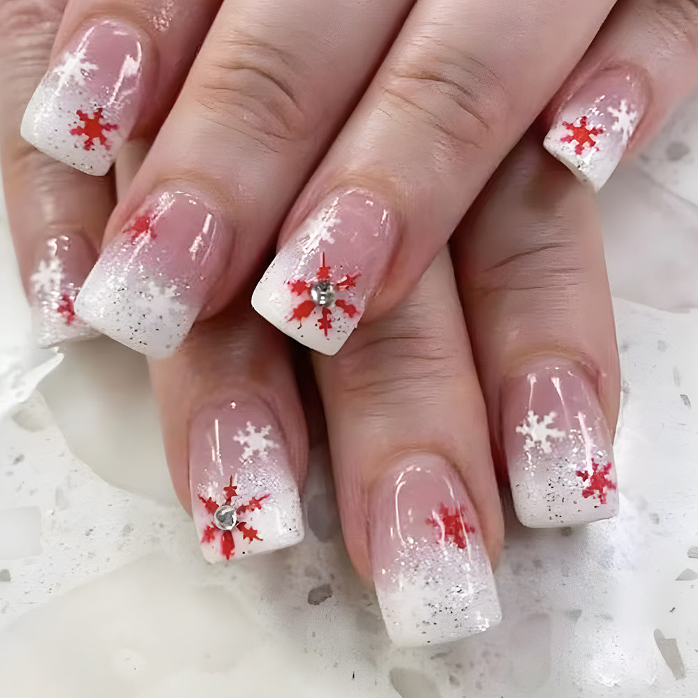 Decorative Snowflake Themed Press-On Nails Stornfield
