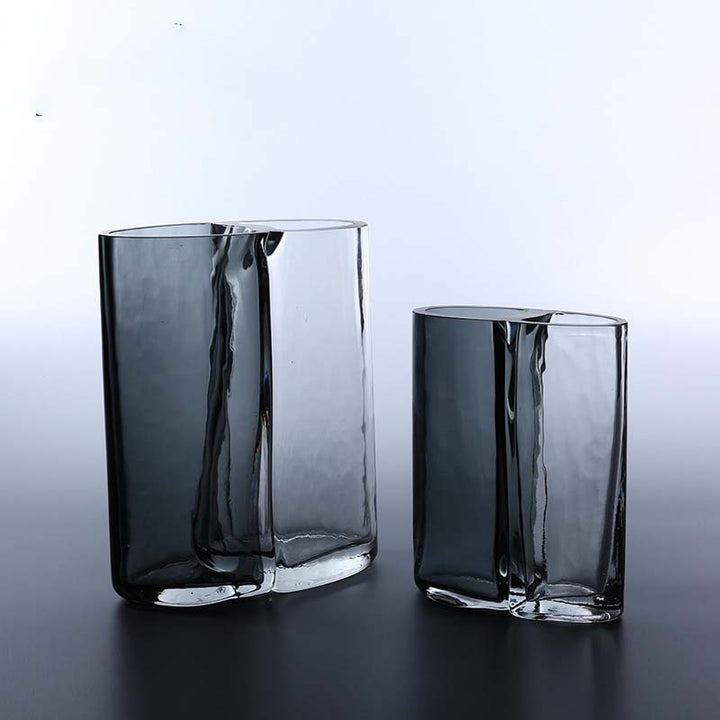 Handblown Sculptural Double-Chamber Contemporary Glass Vase Stornfield