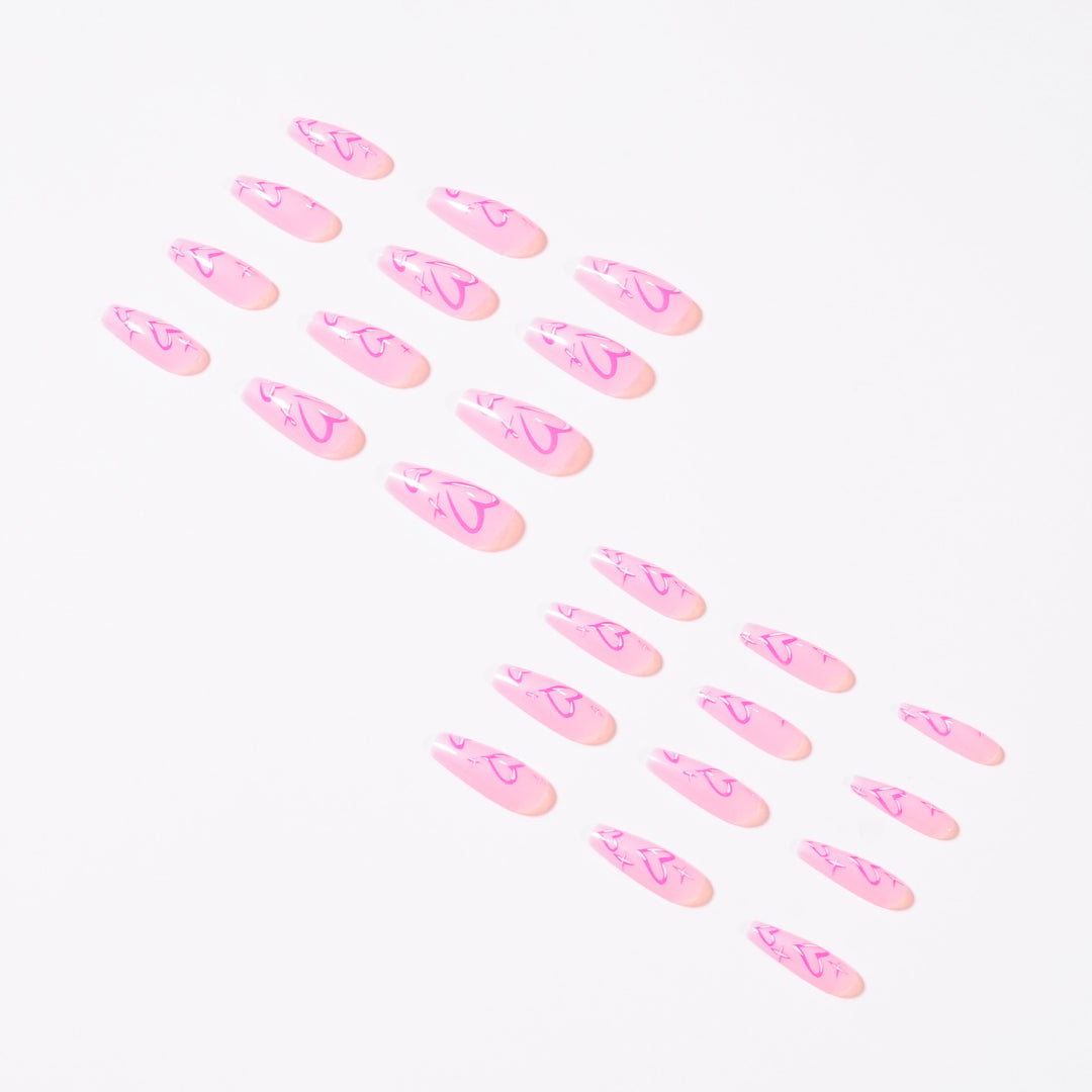 Artistic acrylic nails with heart design Stornfield