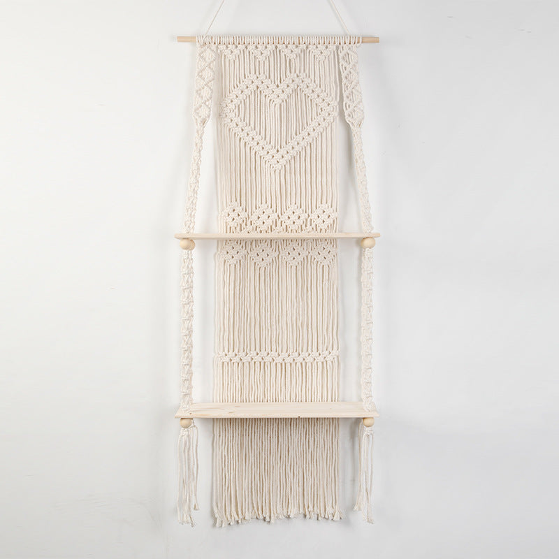 Macrame shelf with heart design Stornfield