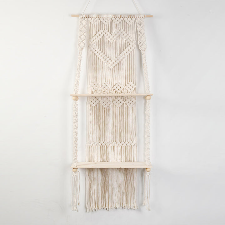 Macrame shelf with heart design Stornfield