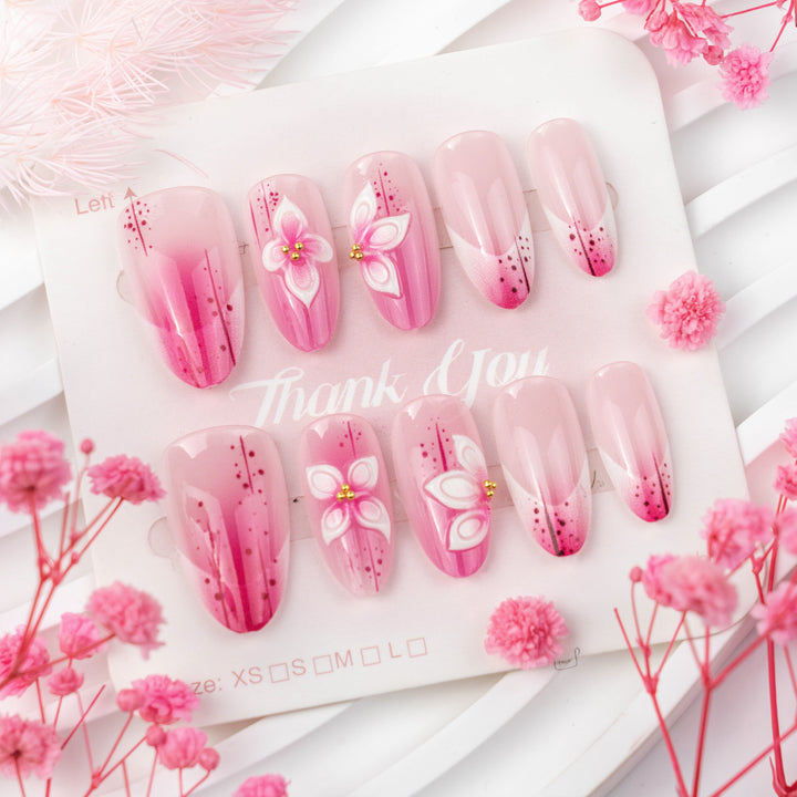 Floral-Inspired 3D Press-On Nail Art Stornfield