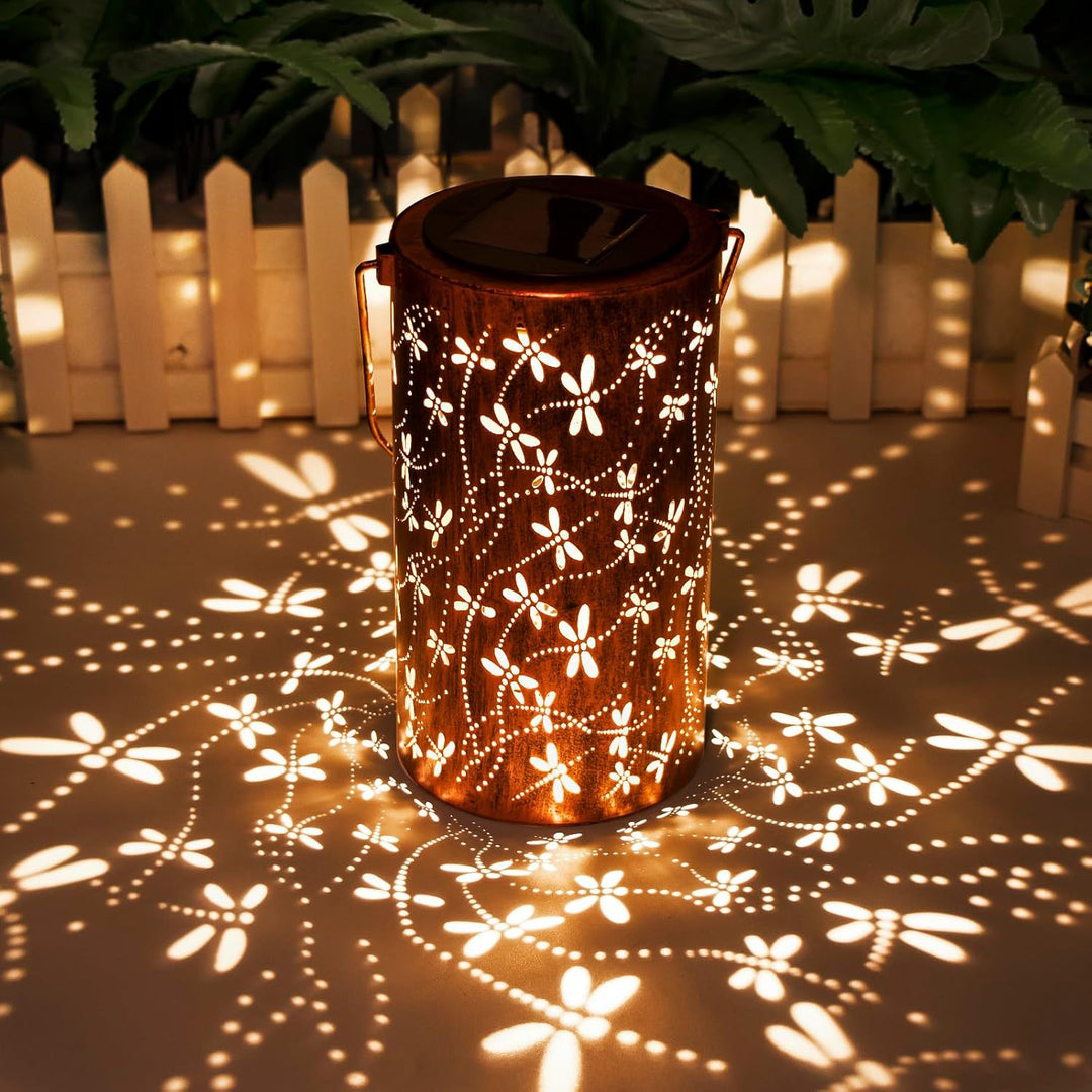Intricate Metal Shadow Projection Table Lamp With Rechargeable LED Stornfield