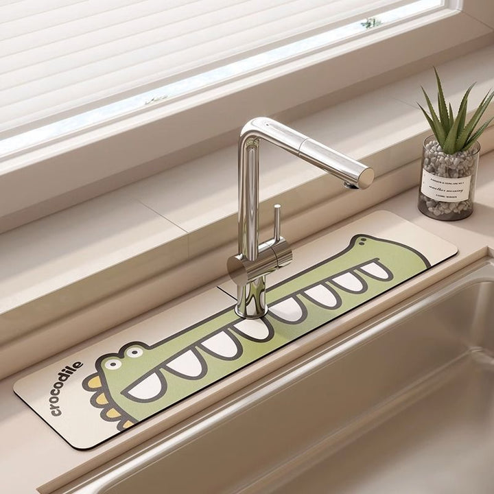 Crocodile-Themed Kitchen Sink Mat Stornfield