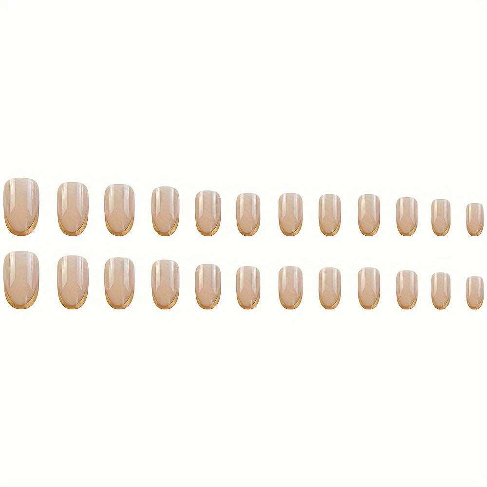 Artificial nails with elegant gold French tip Stornfield