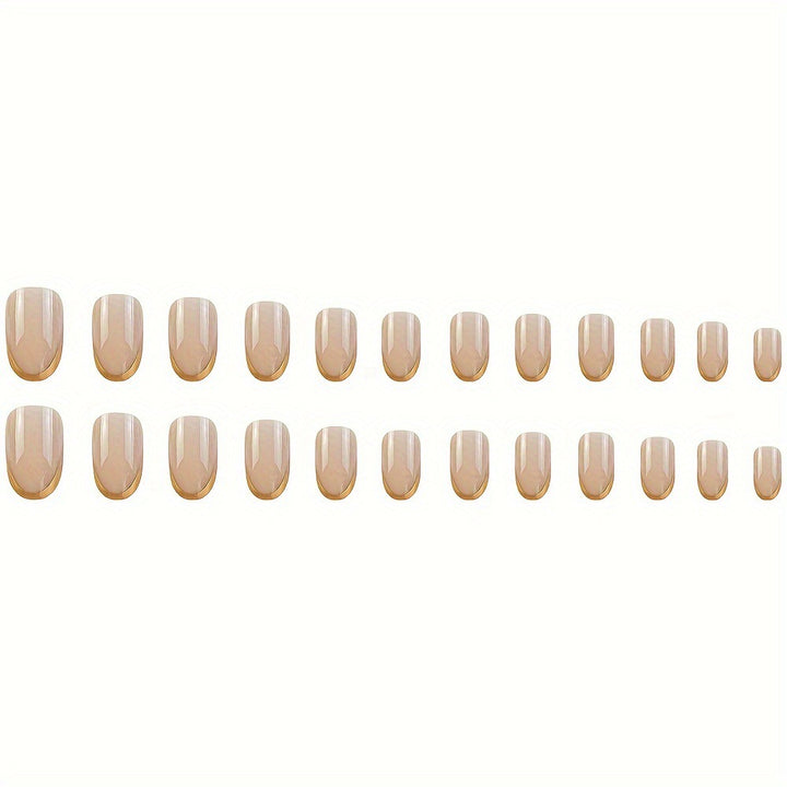 Artificial nails with elegant gold French tip Stornfield