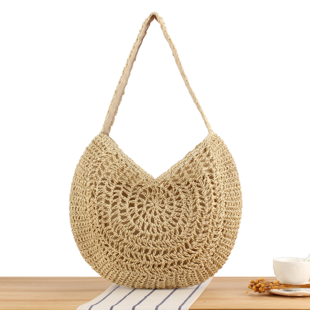 Hand-knotted tote bag with intricate wave pattern Stornfield