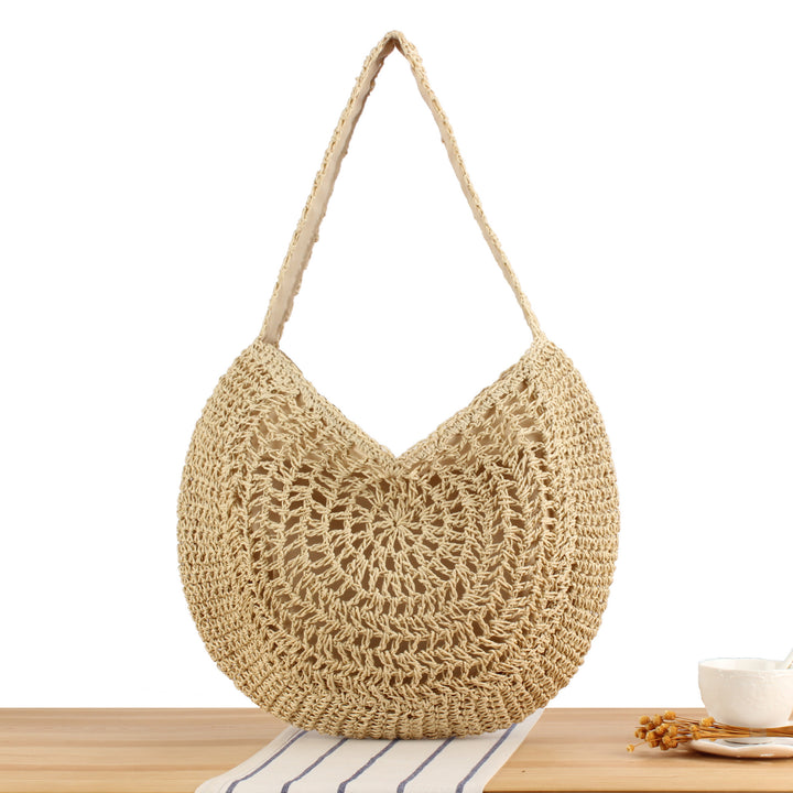 Hand-knotted tote bag with intricate wave pattern Stornfield