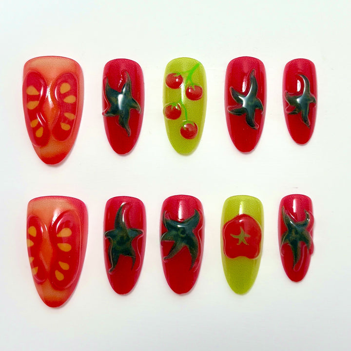 Creative Vegetable-Themed Press-On Nails