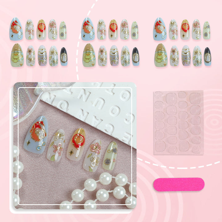 Artistic Character-Themed Press-On Nail Art Set Stornfield