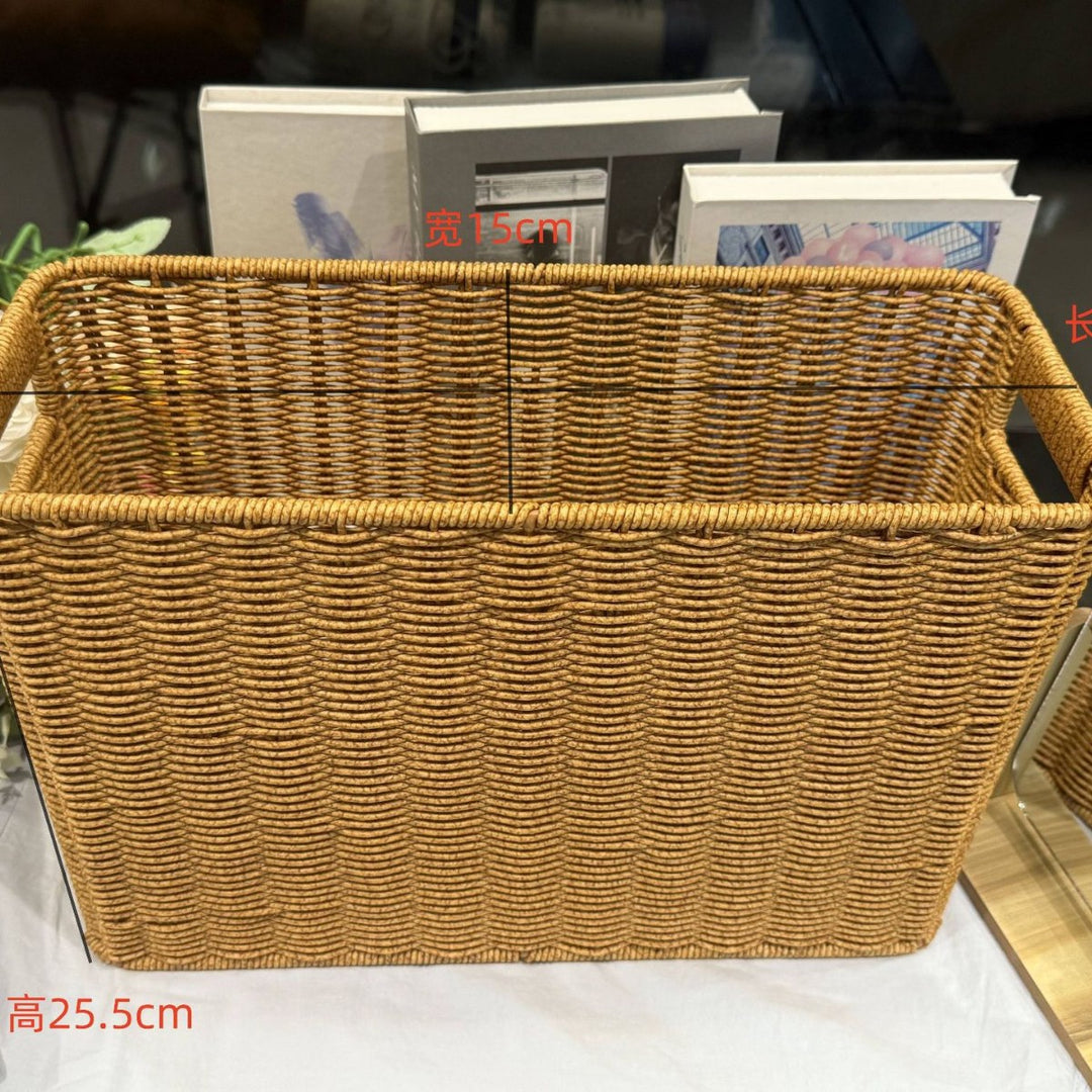 Women's Rectangular Rattan Storage Basket with Compartments Stornfield