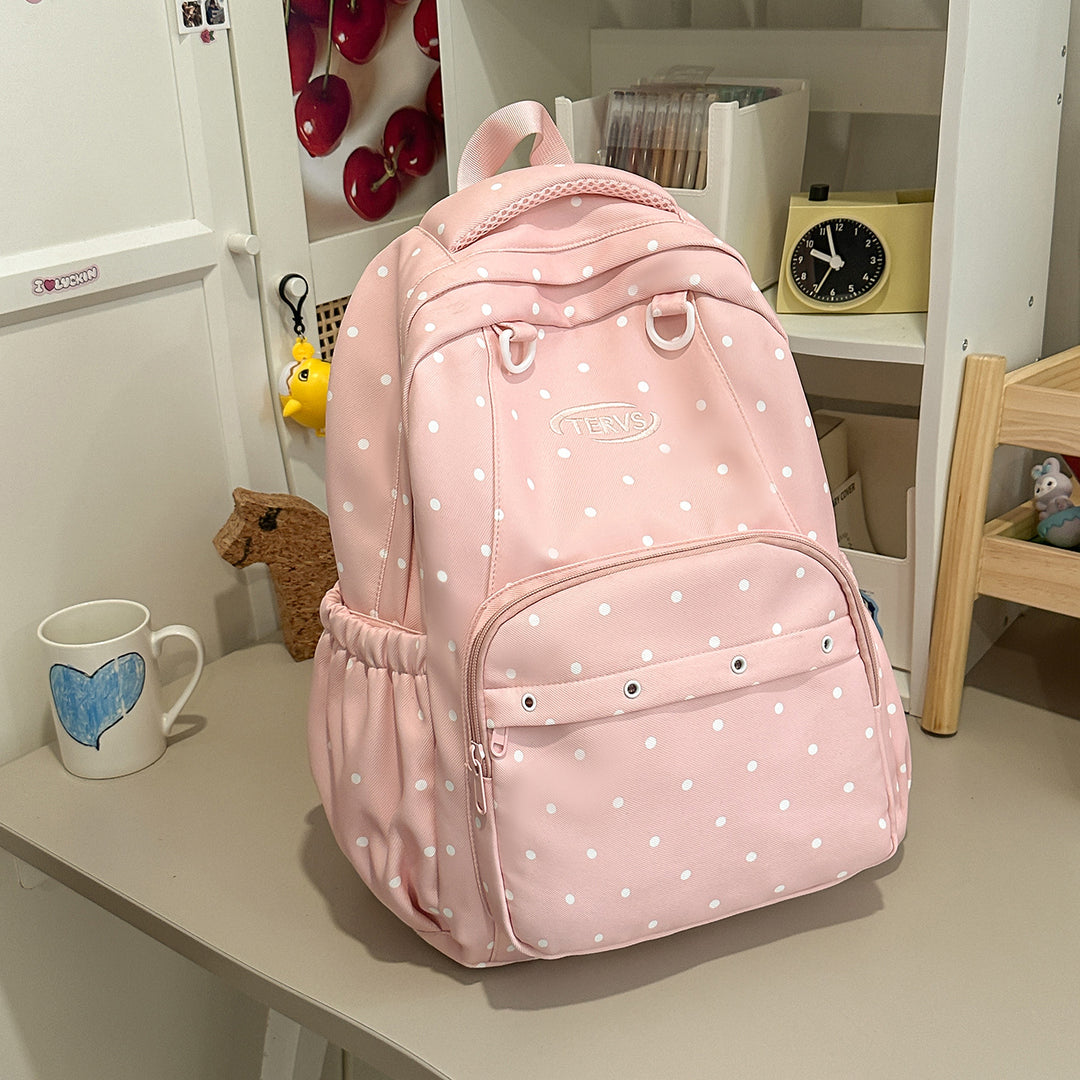 Polka Dot Print Backpack with Accessories Stornfield