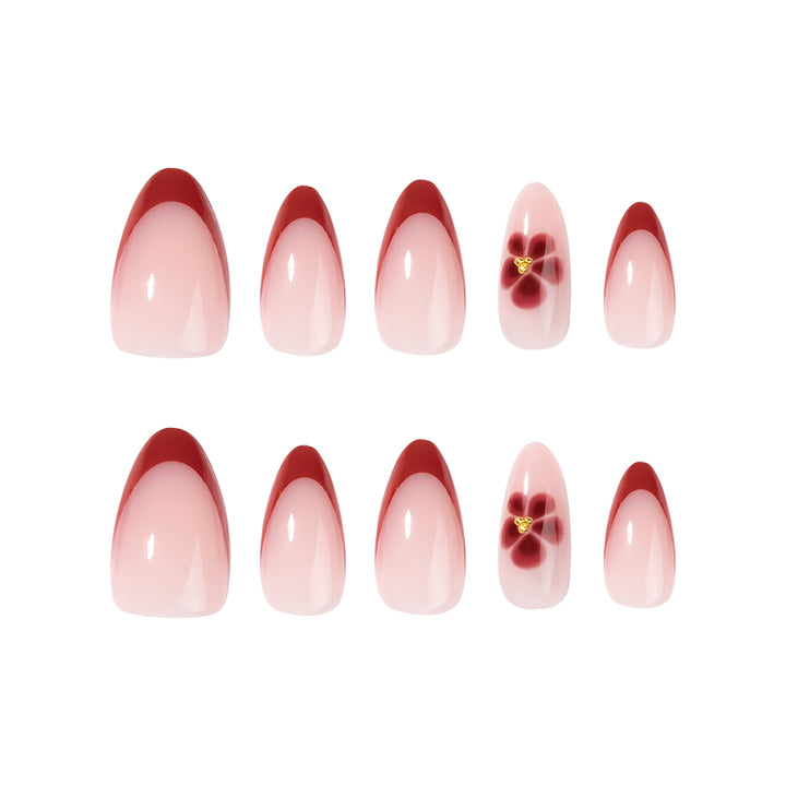 Elegant and artistically designed stiletto nails with flower design Stornfield
