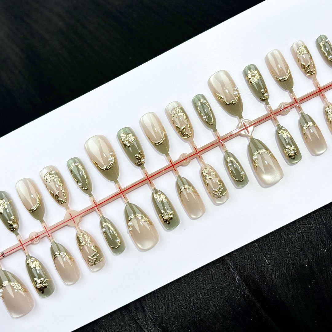 Luxury Floral-Inspired Press-On Nail Set