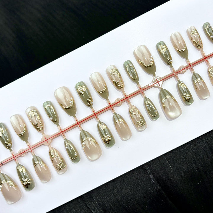 Luxury Floral-Inspired Press-On Nail Set