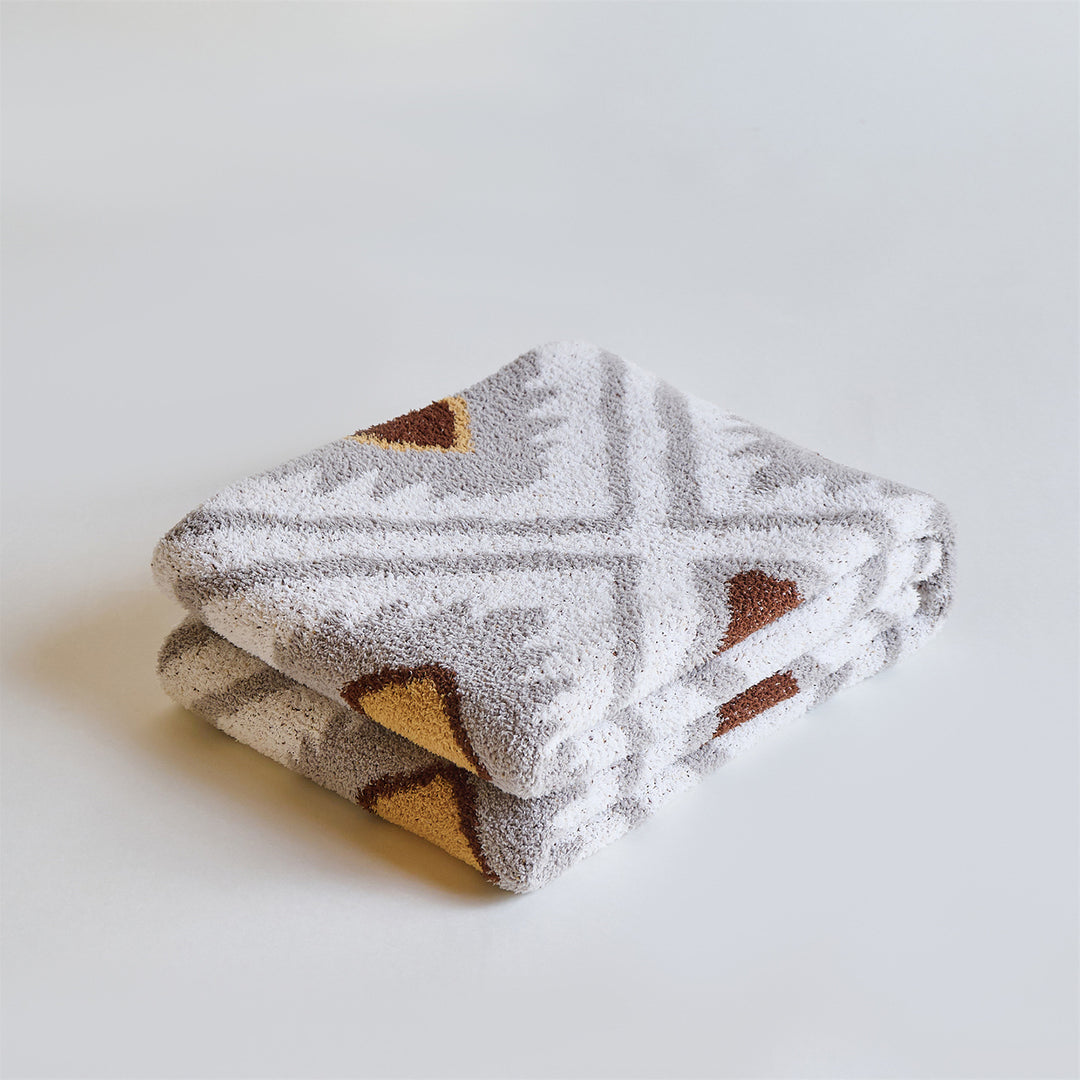 Oversized Plush Geometric Sherpa Throw Blanket