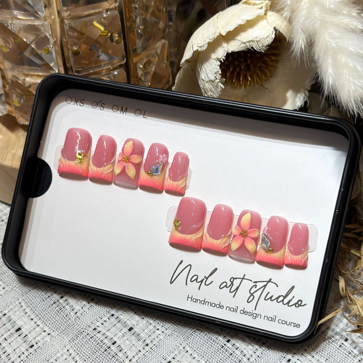 Floral-Inspired Elegant Press-On Nail Set Stornfield