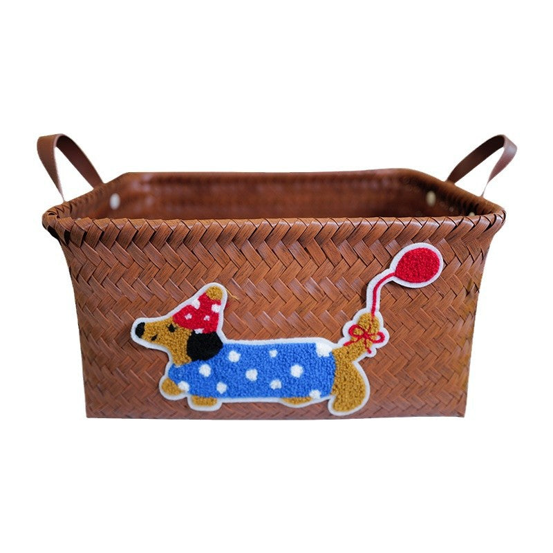 Playful storage basket with animal pattern Stornfield