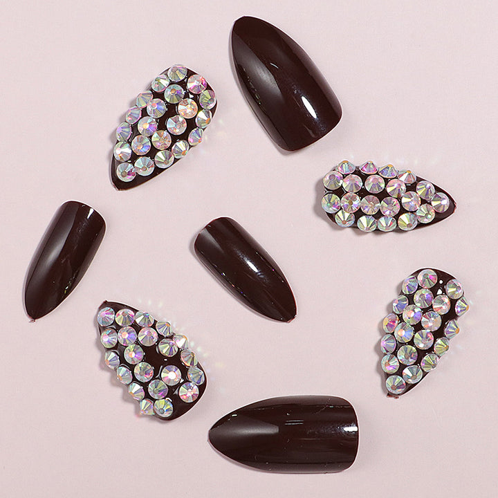 Decorative Rhinestone-Accent Press-On Nails Stornfield