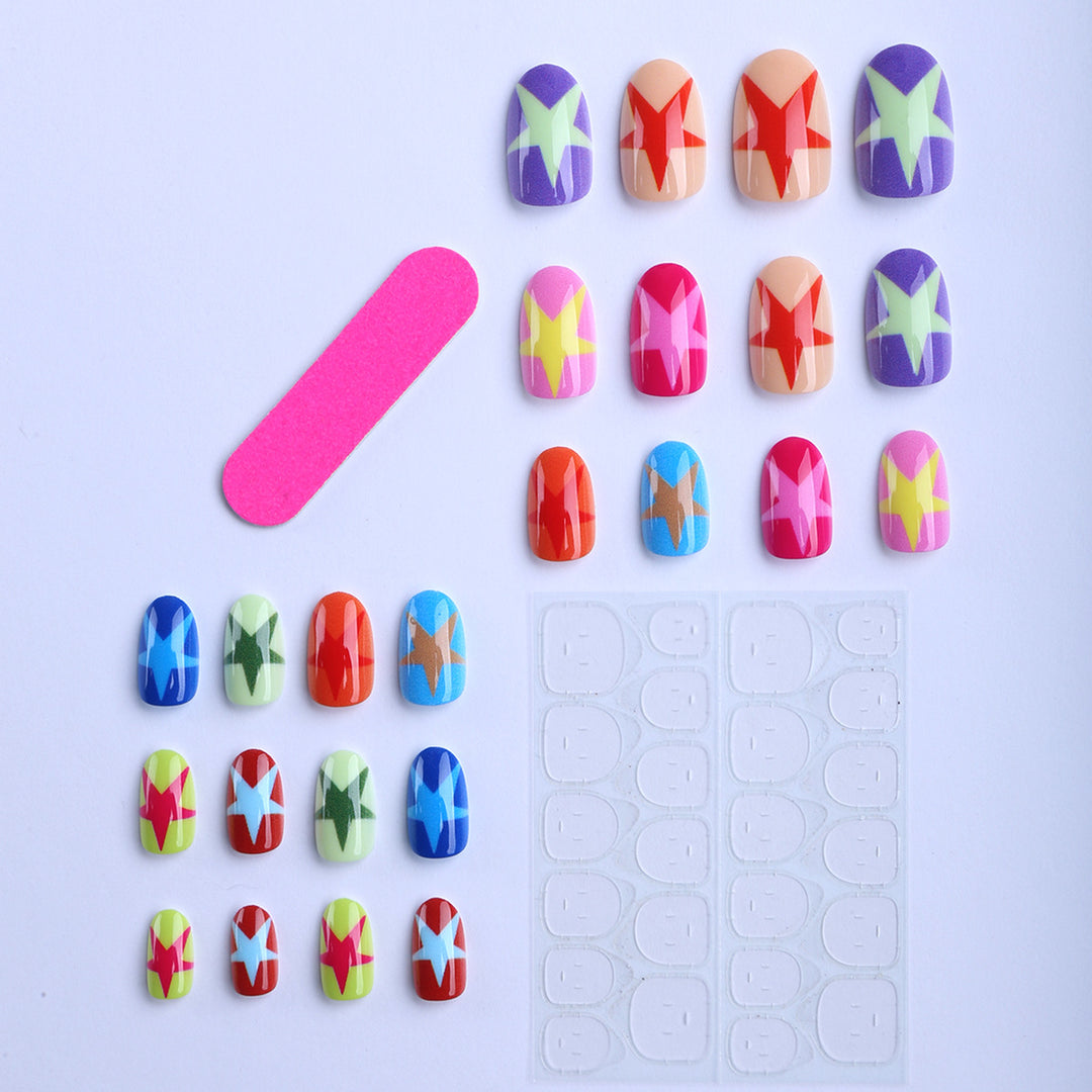 Artificial Nails with Modern Star Design Stornfield